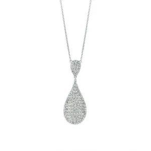 2.20 Carat Natural Diamond Tear Drop Shape Necklace