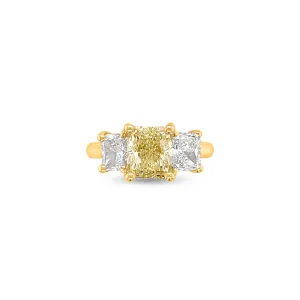 2.20 Carat Yellow Diamond Ring in 14k Yellow Gold