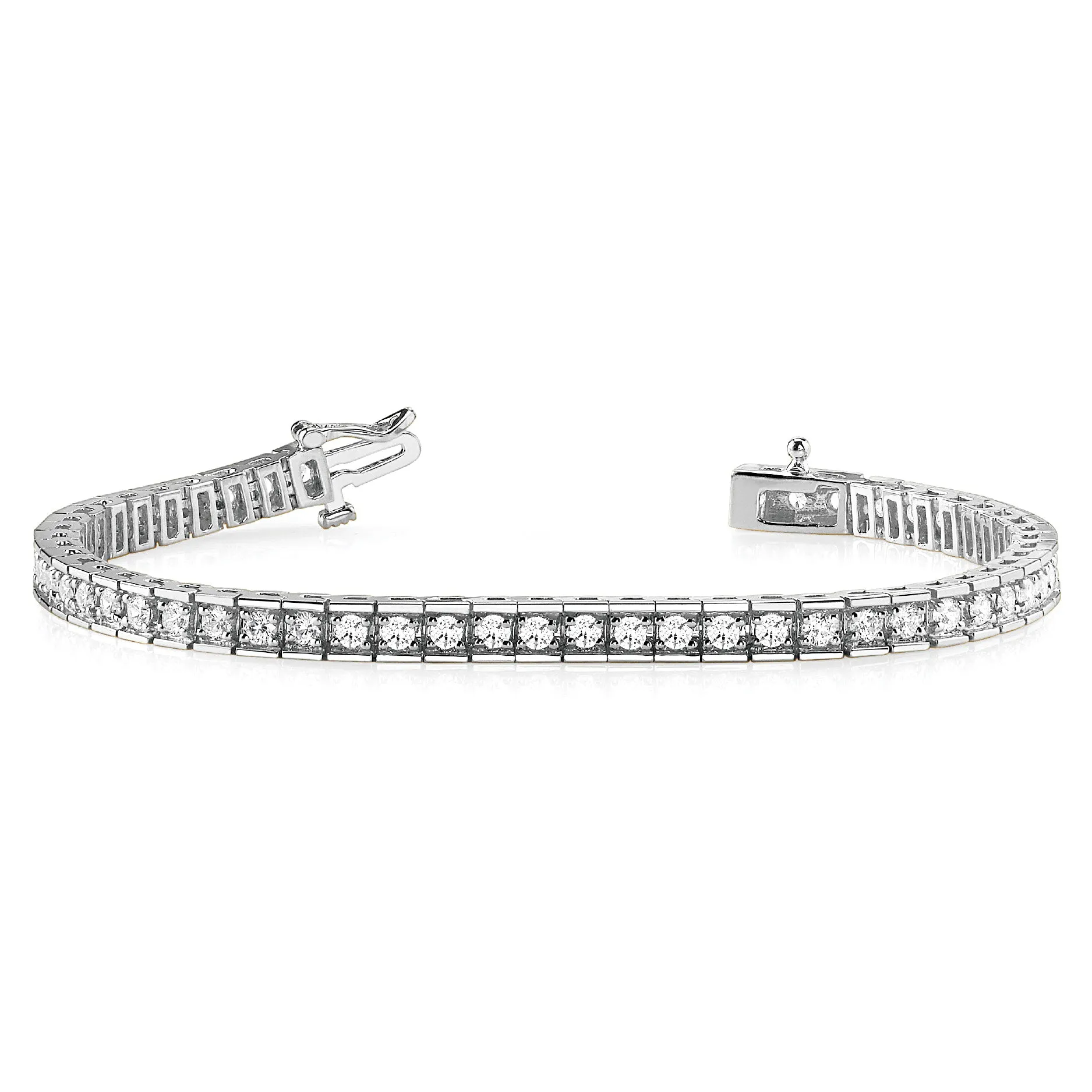 2.25 ctw Round Diamond Tennis Bracelet Four Prong Set In Channel