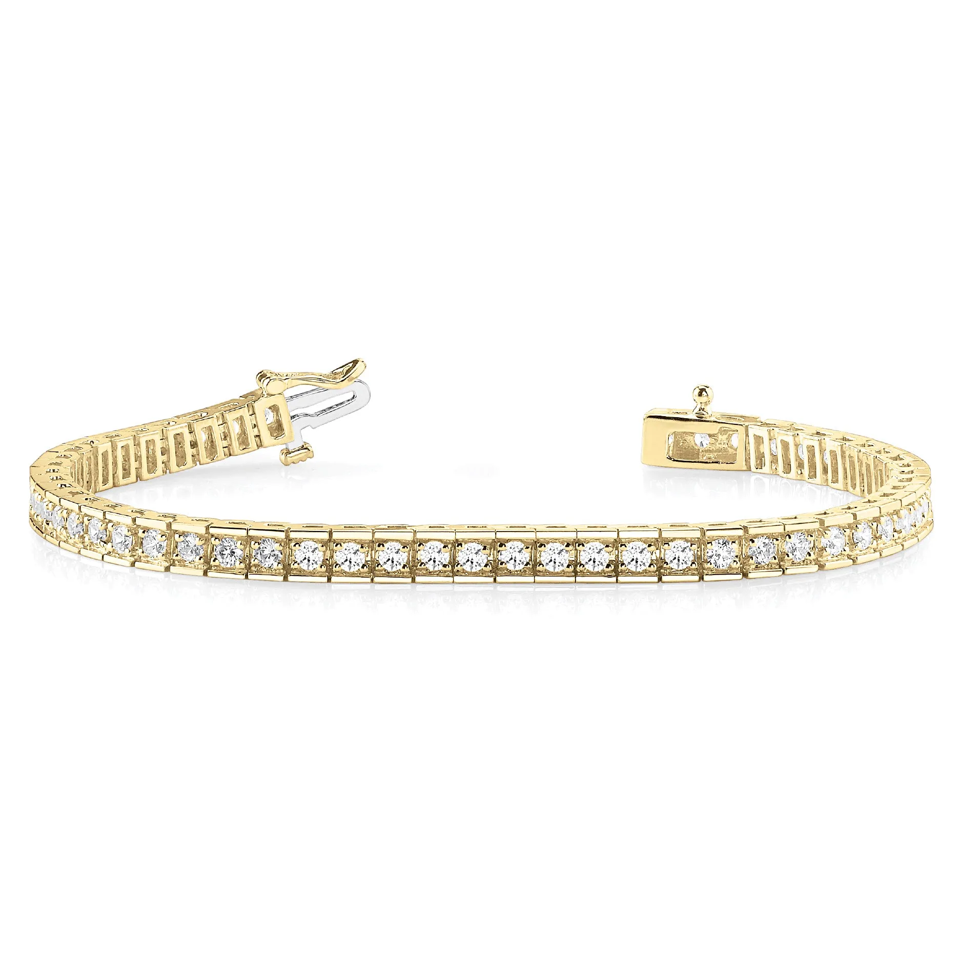 2.25 ctw Round Diamond Tennis Bracelet Four Prong Set In Channel