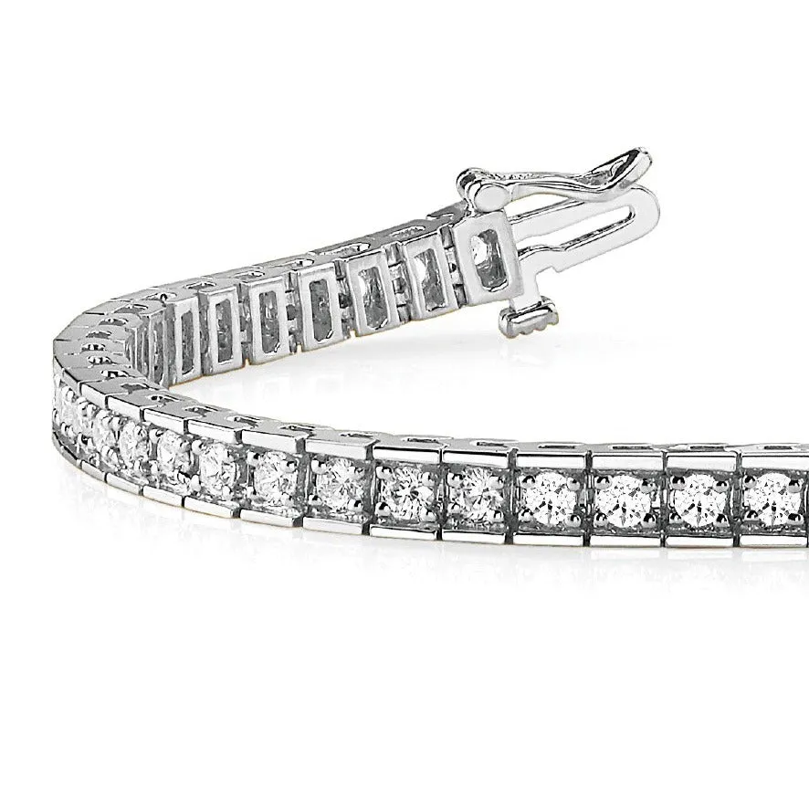 2.25 ctw Round Diamond Tennis Bracelet Four Prong Set In Channel
