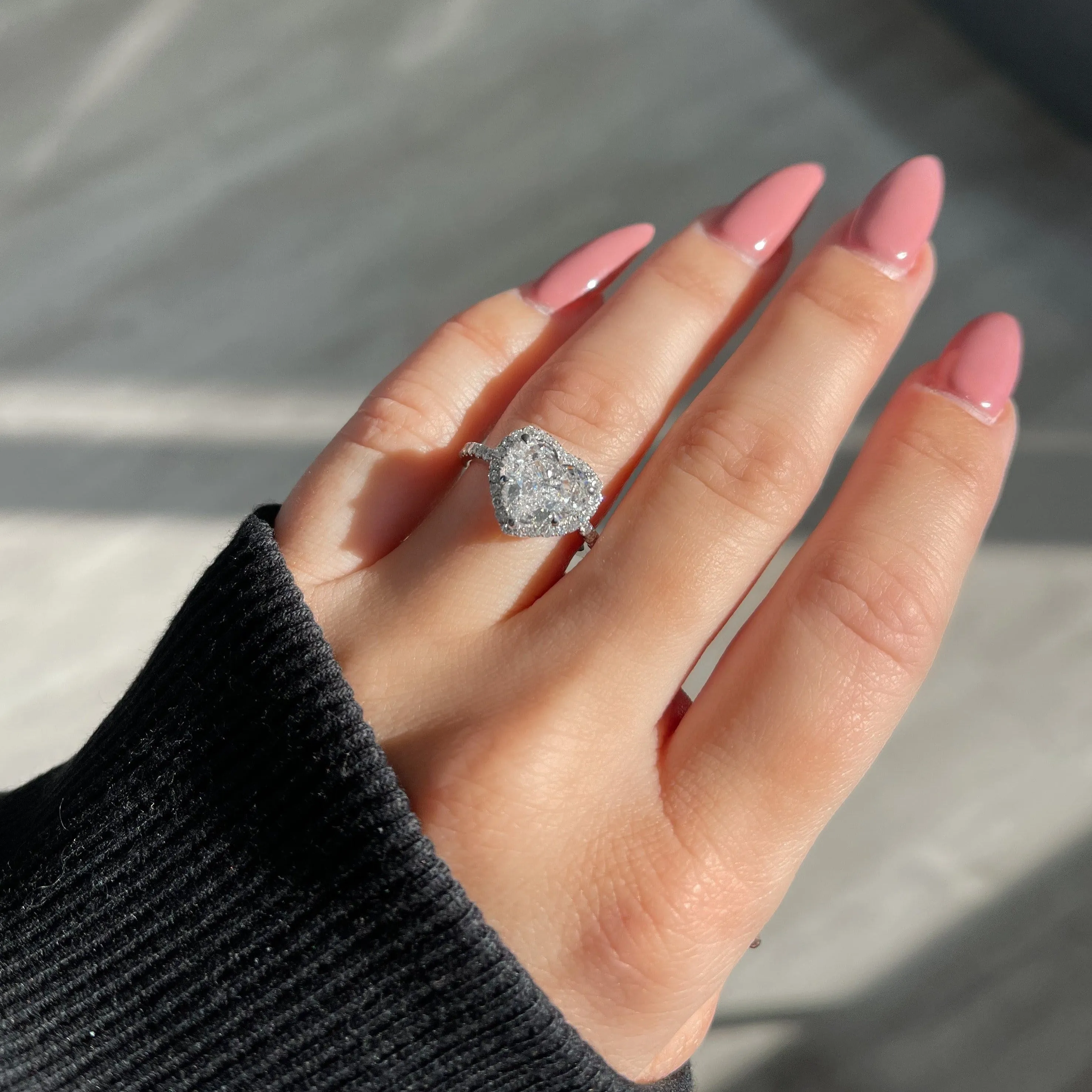 2.32 Carat Heart Shaped Natural Diamond Engagement Ring