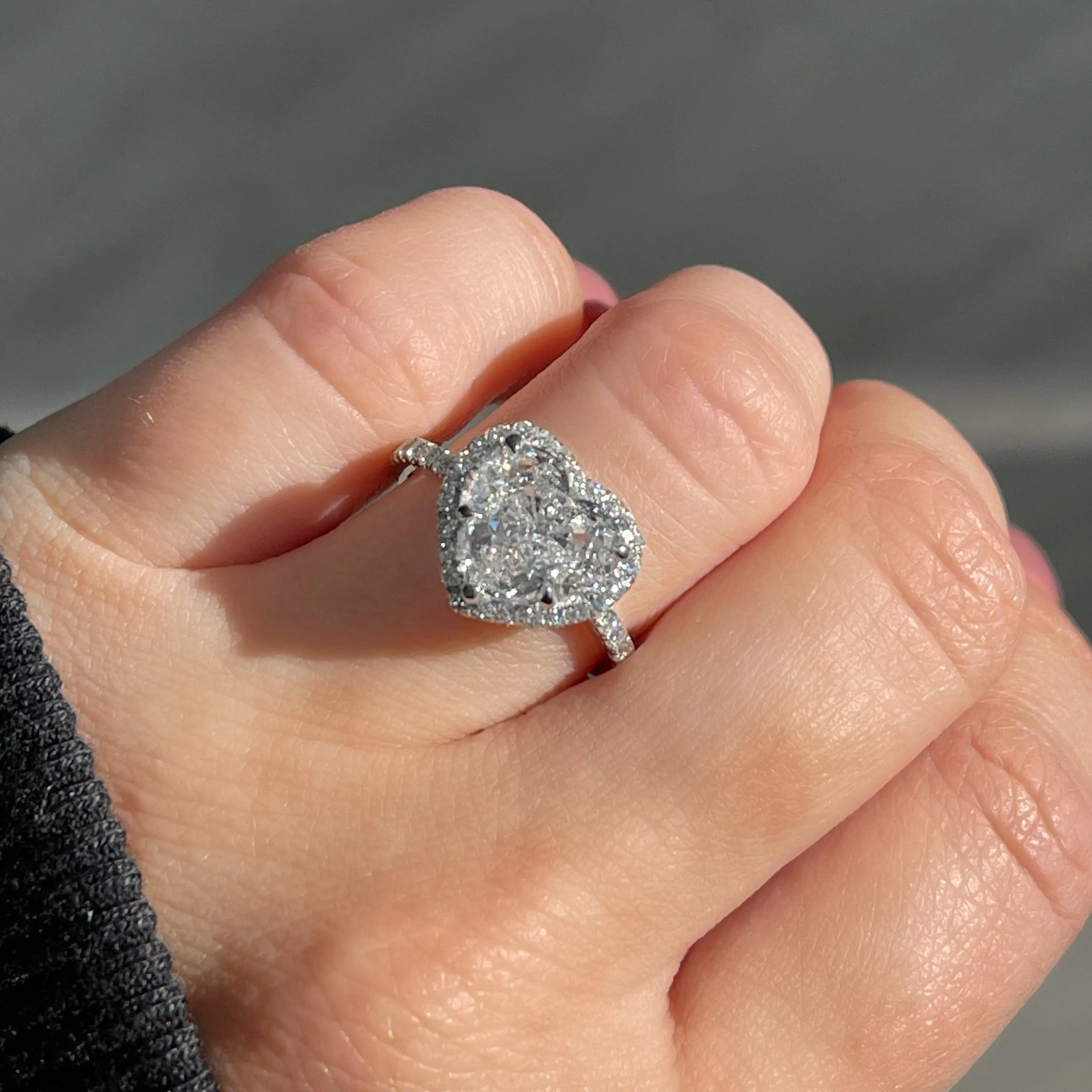 2.32 Carat Heart Shaped Natural Diamond Engagement Ring