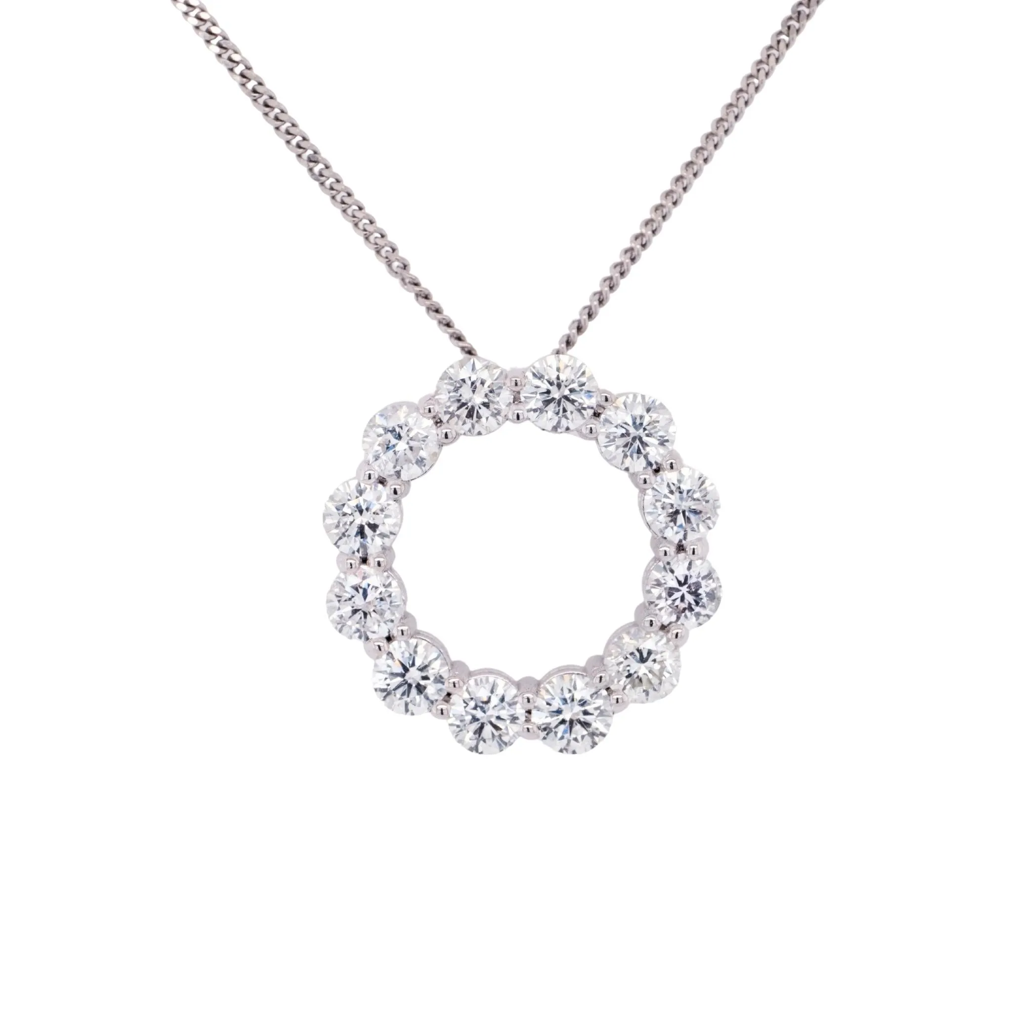 2.51 Carat  Diamond Pendant in 14k White Gold