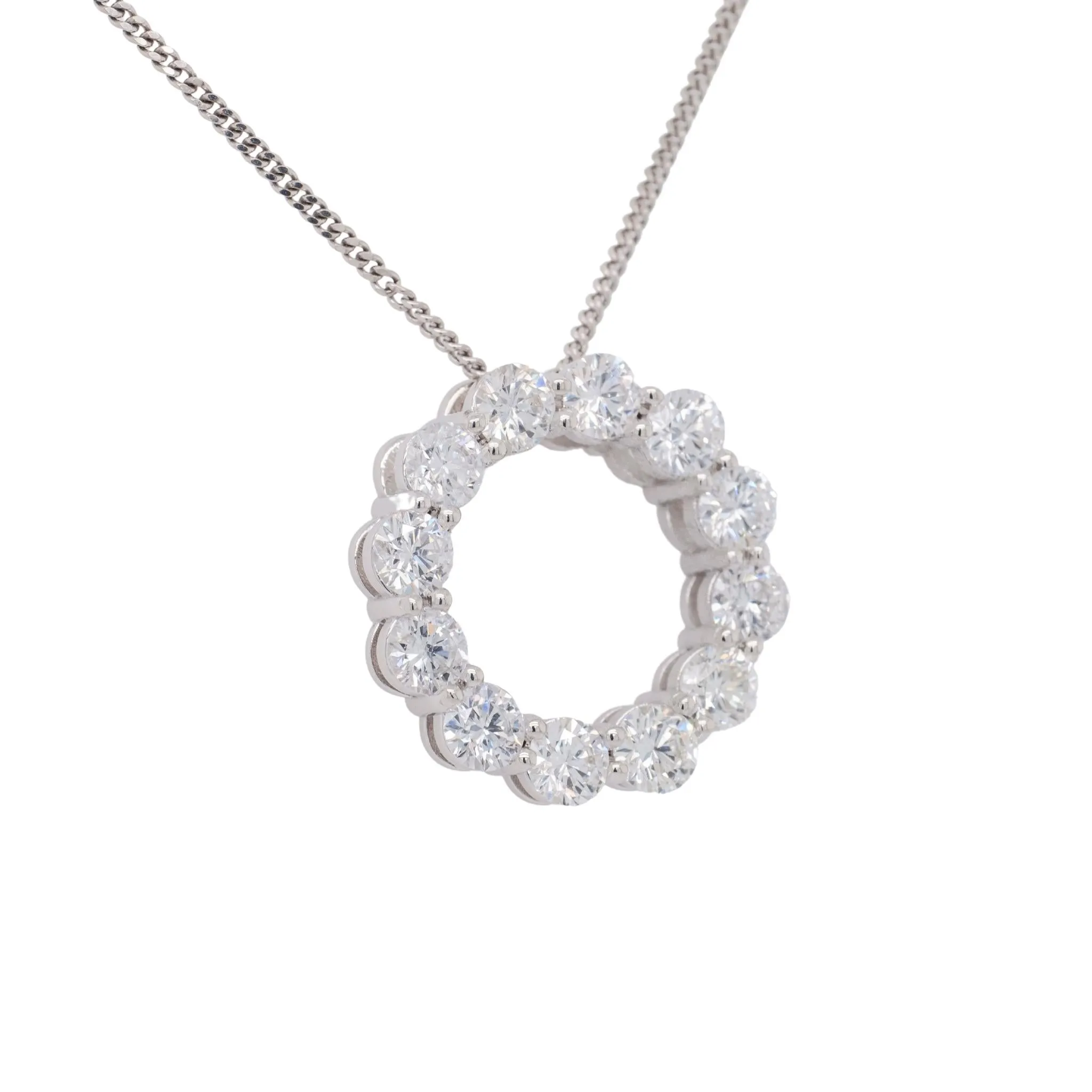 2.51 Carat  Diamond Pendant in 14k White Gold