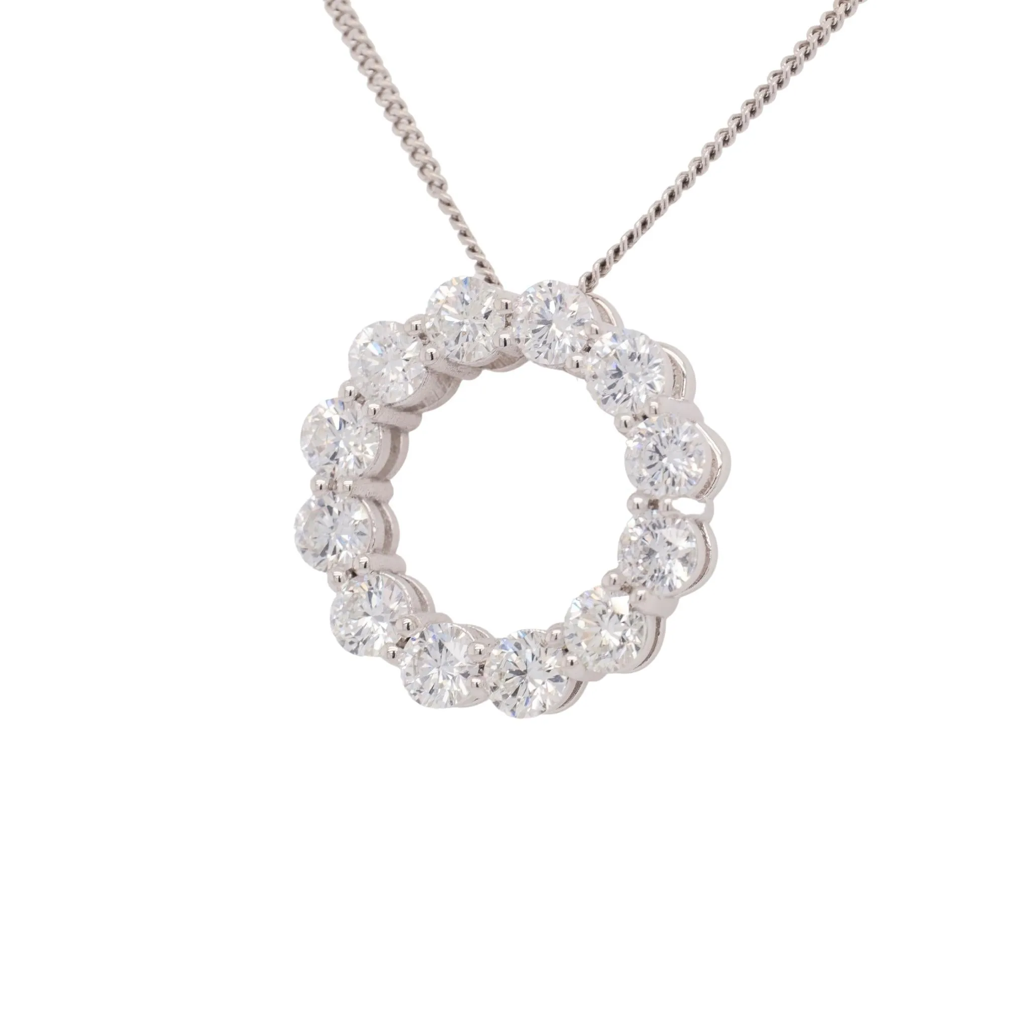 2.51 Carat  Diamond Pendant in 14k White Gold