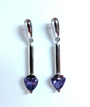 2ct Amethyst earrings 14kt