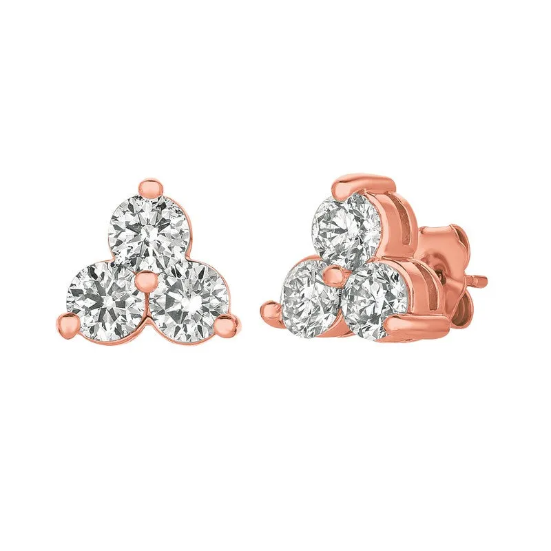 3 DIAMOND EARRINGS 14K GOLD (0.5 CTW)
