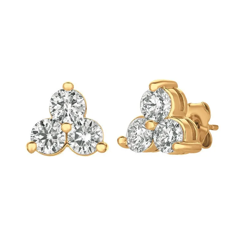 3 DIAMOND EARRINGS 14K GOLD (0.5 CTW)