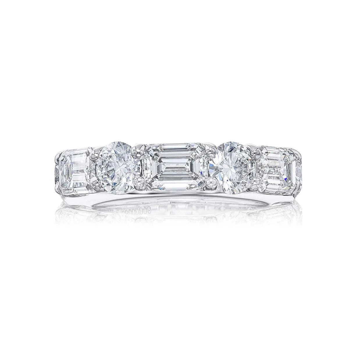 3.47ctw Emerald-Cut and Round Diamond Band
