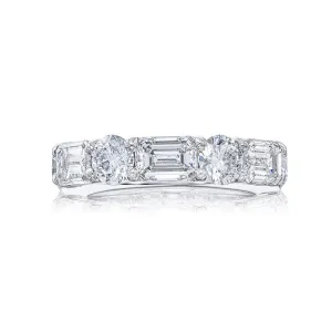 3.47ctw Emerald-Cut and Round Diamond Band
