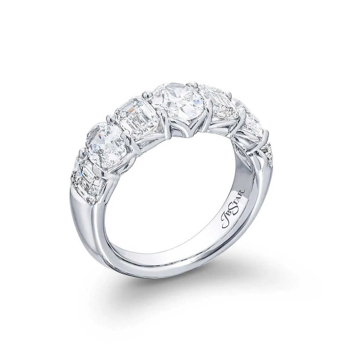 3.72ctw Emerald-Cut and Oval Diamond Band
