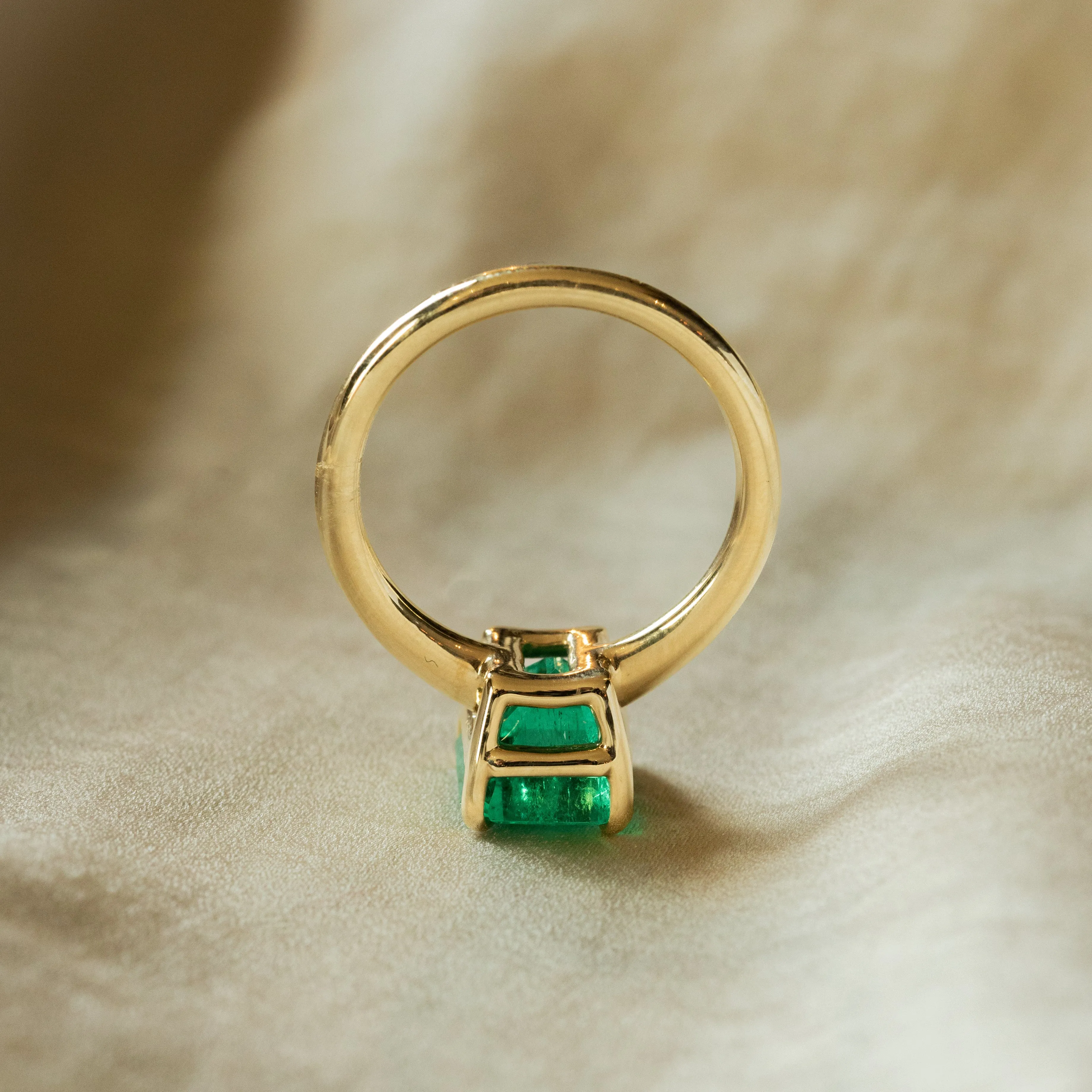 4 Carat Colombian Emerald Solitaire Ring AGL Certified