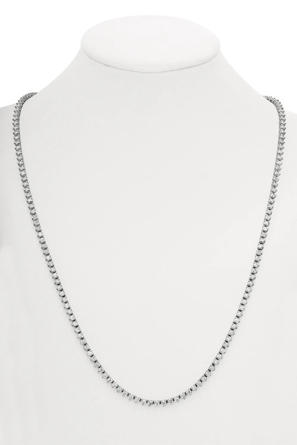 4.50 CT Natural Diamond 3 Prong Tennis Necklace G SI 16'' 14K White Gold