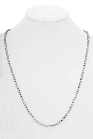 4.50 CT Natural Diamond 3 Prong Tennis Necklace G SI 16'' 14K White Gold