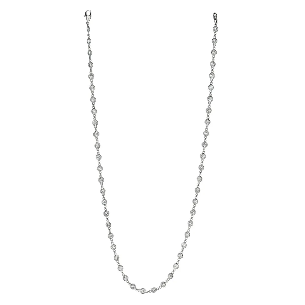 5 POINTER 18″ DIAMOND NECKLACE 14K GOLD (3.04 CTW)
