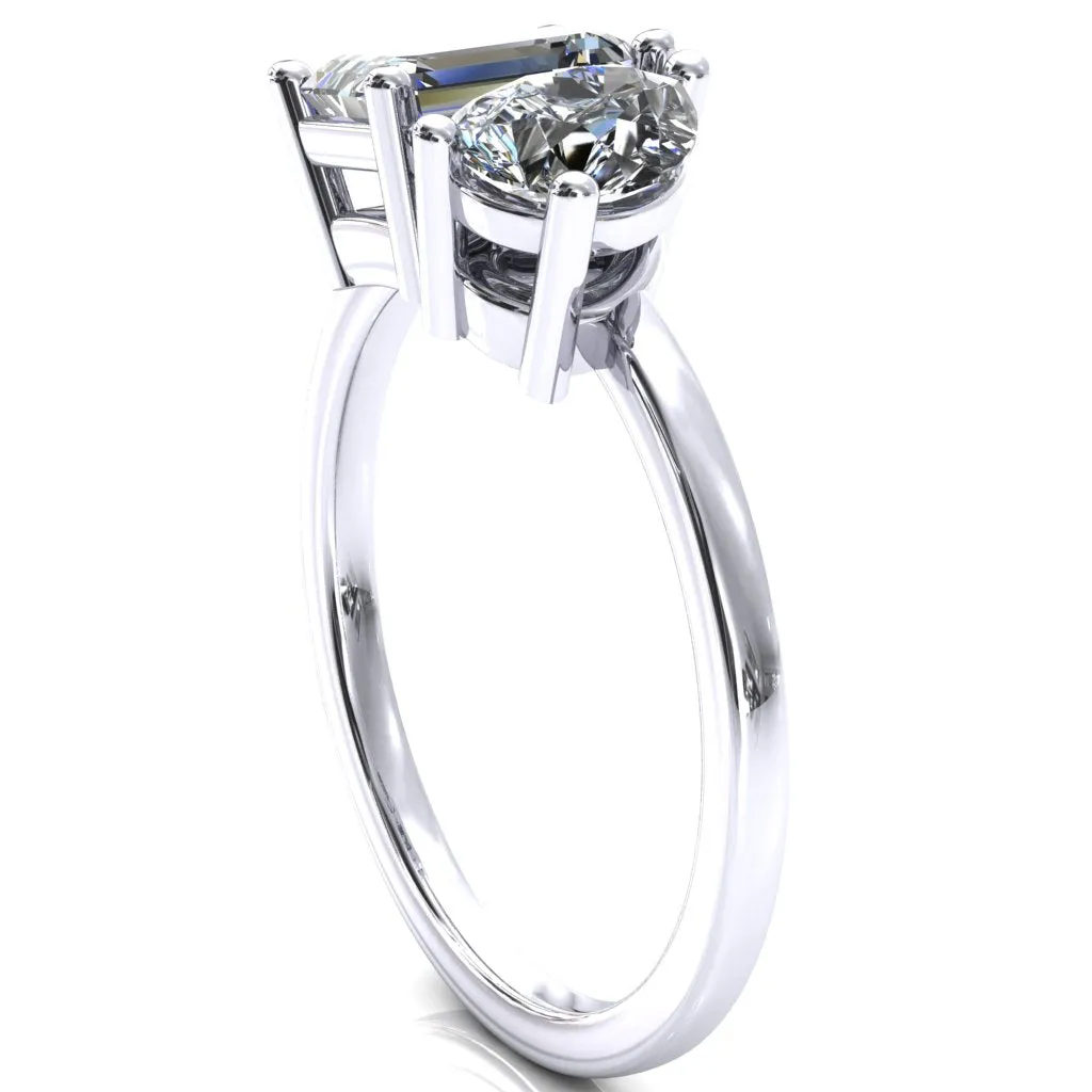 7x5mm Emerald & 7x5mm Pear Two-Stone Center Toi Et Moi Ring