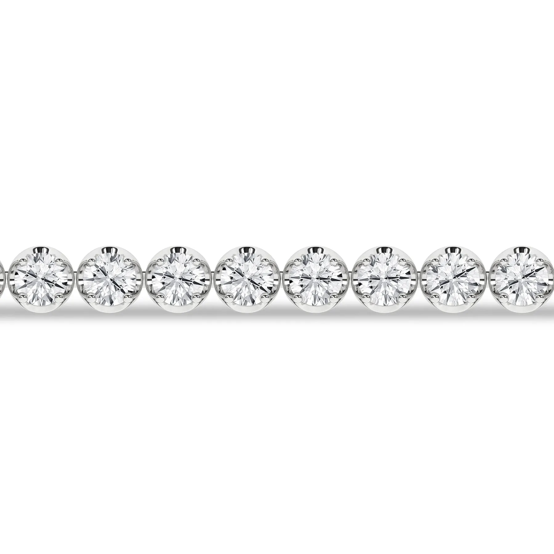 8 Carat Round Lab Grown Diamond 14K Gold Crown Prong Tennis Bracelet