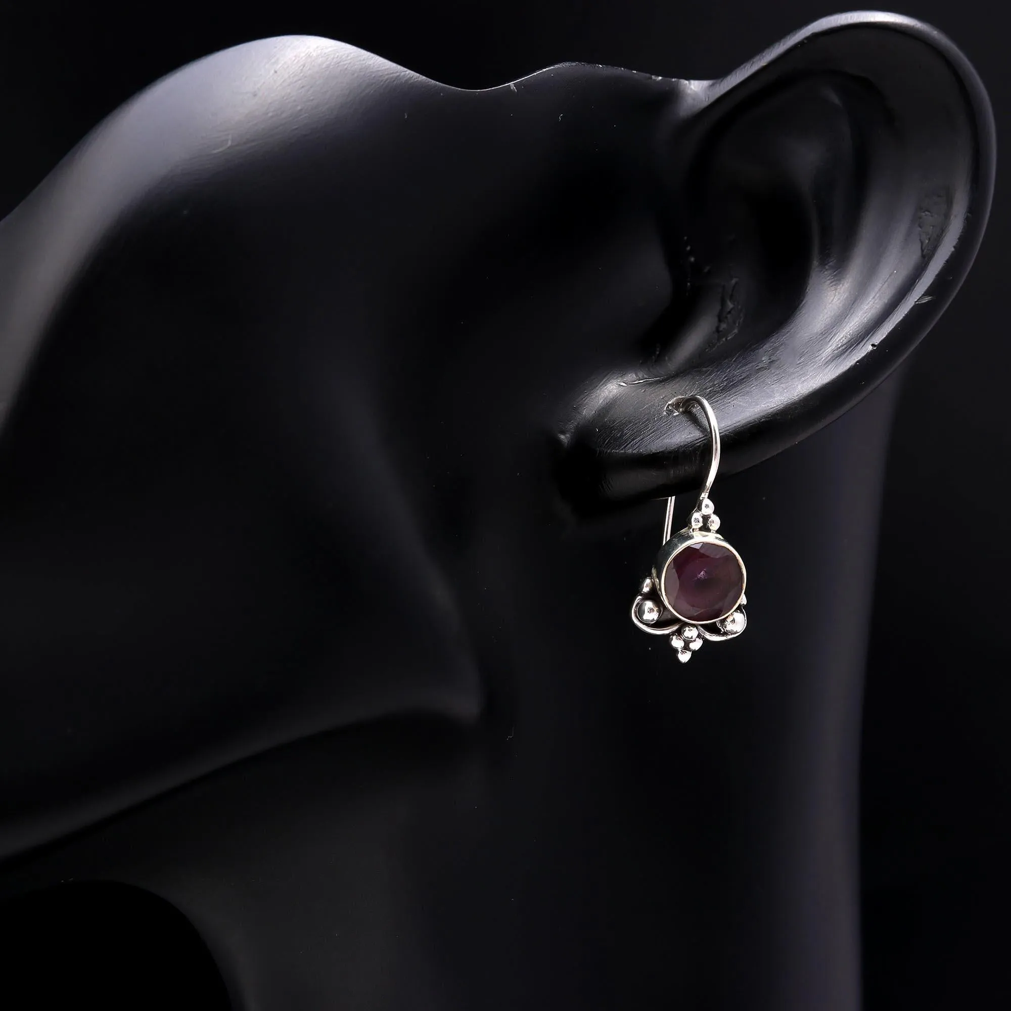 925 Sterling Silver Amethyst Dangle Earrings