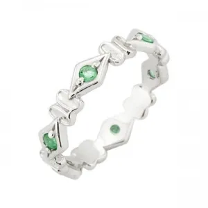 9ct White Gold Emerald Eternity Ring