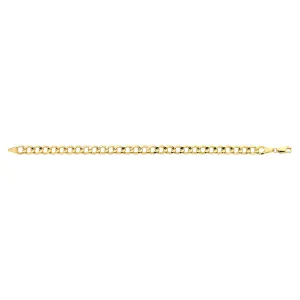 9ct Yellow Gold Silver Filled Diamond Cut Curb Bracelet