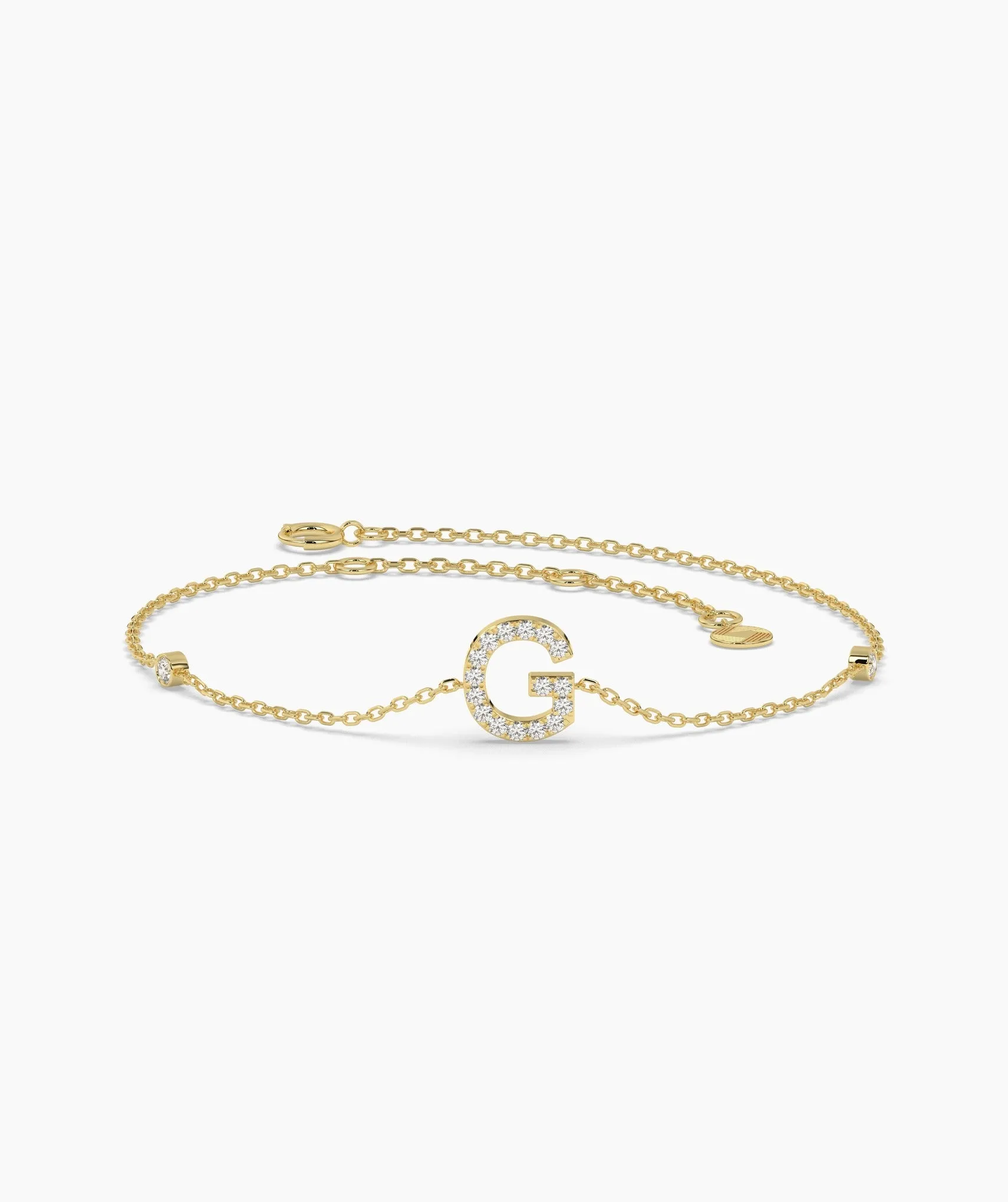 Adorned Initial G Gold Bracelet