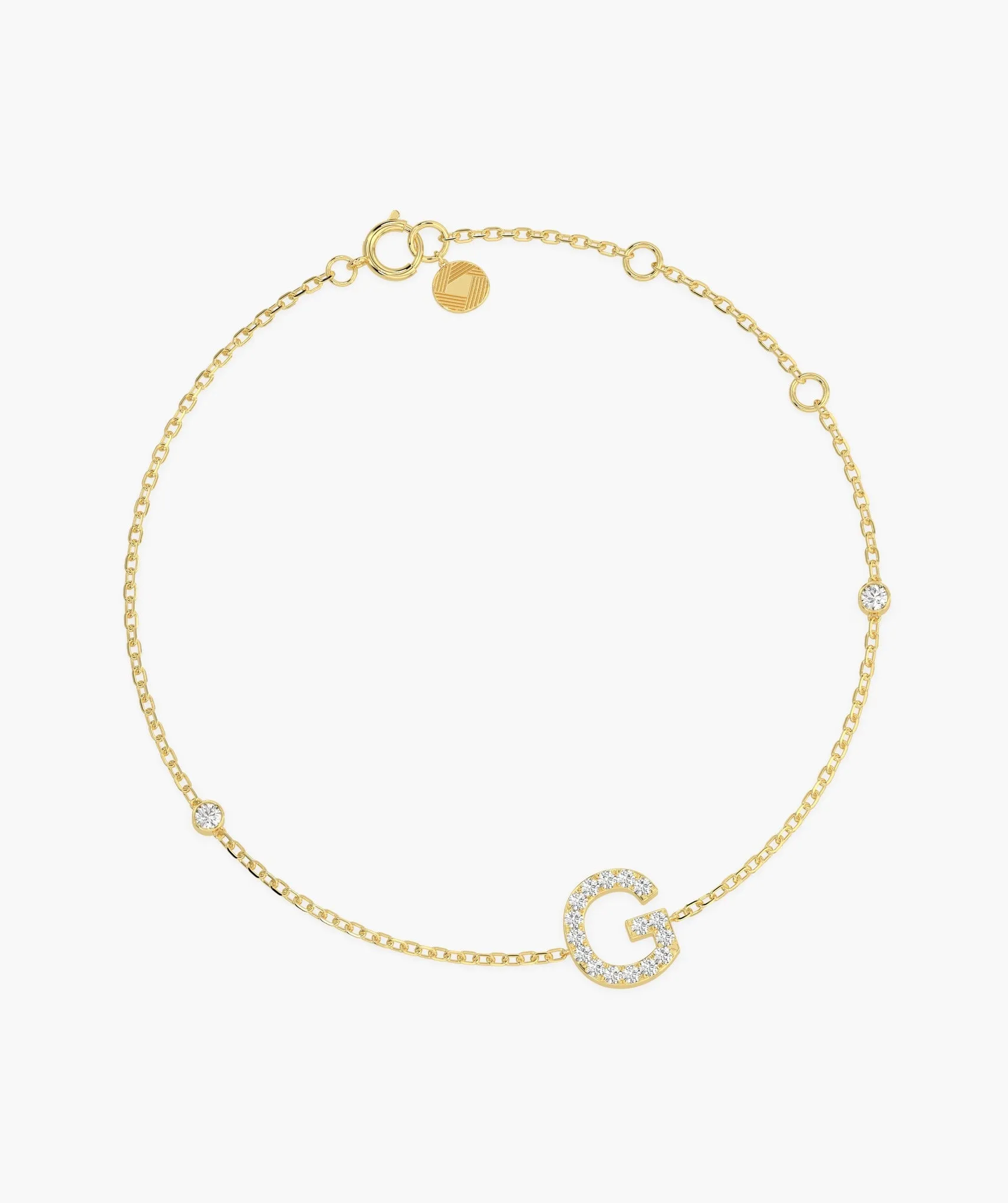 Adorned Initial G Gold Bracelet