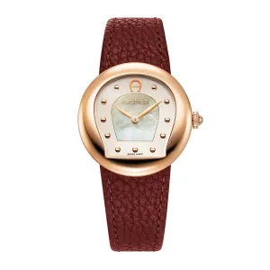 Aigner Biella Ladies Mother-of-Pearl Dial Rose Gold Case  Brown Leather Strap Watch