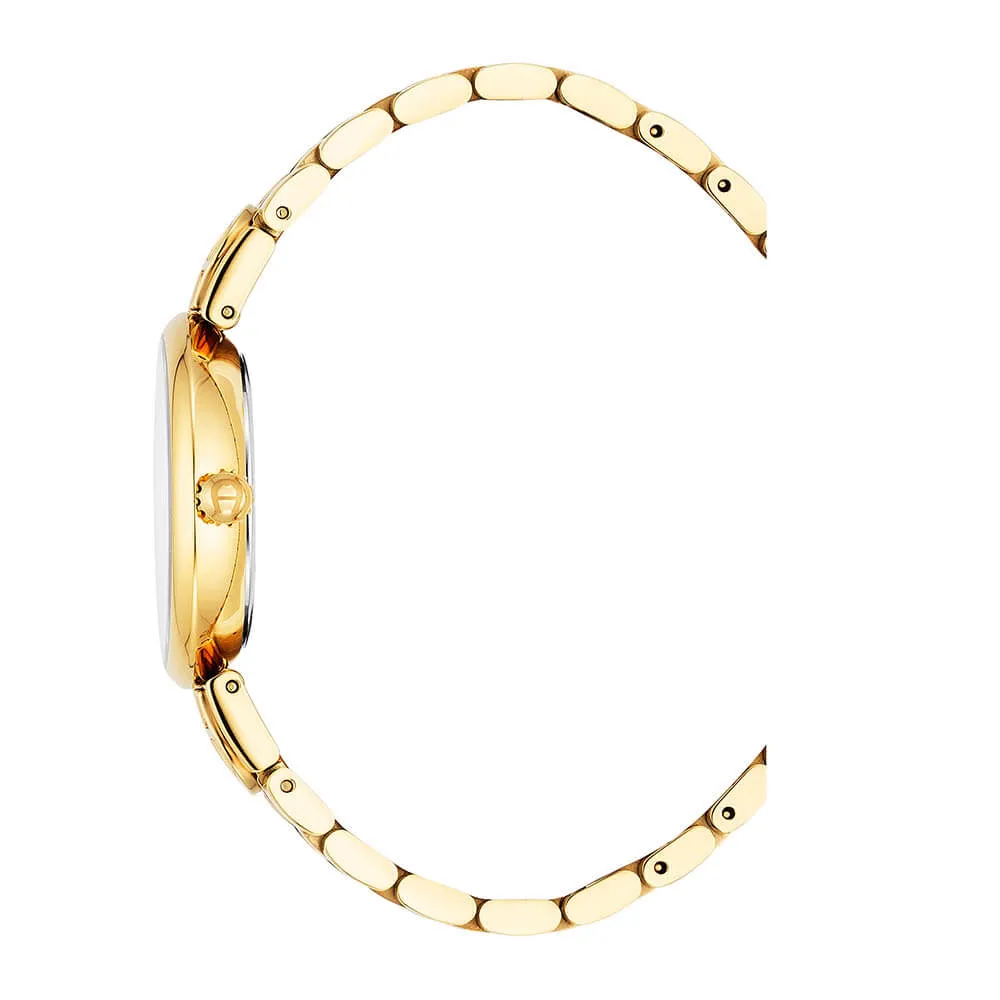 Aigner Dolce Ladies Green Dial Gold Tone Watch