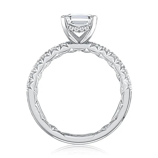 A.Jaffe Engagement Rings Emerald Diamond Engagement Ring with Diamond Pave Band MECEC2983Q/238B