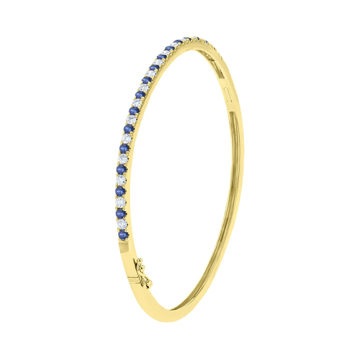 Alternating Diamond And Sapphire Bangle