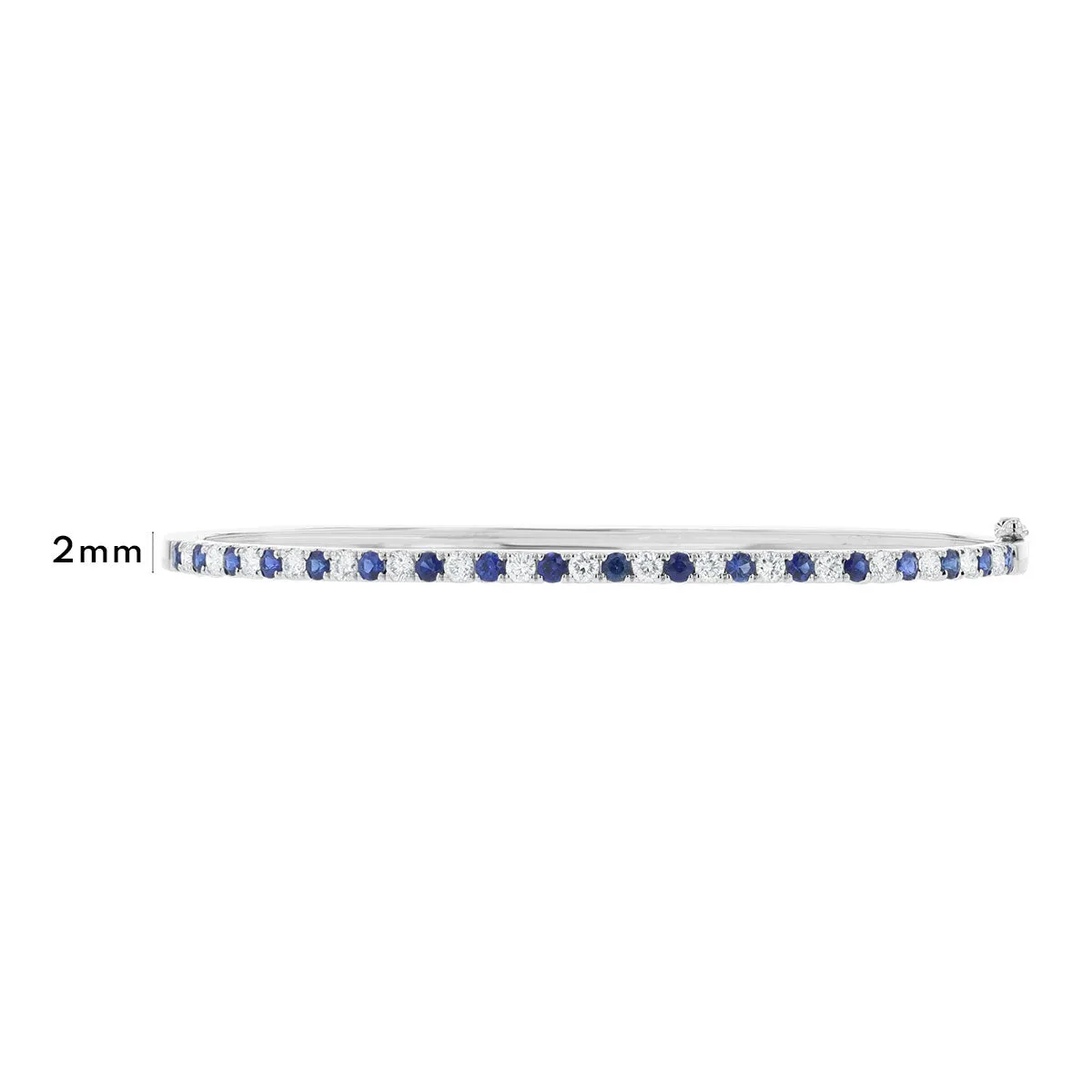 Alternating Diamond And Sapphire Bangle