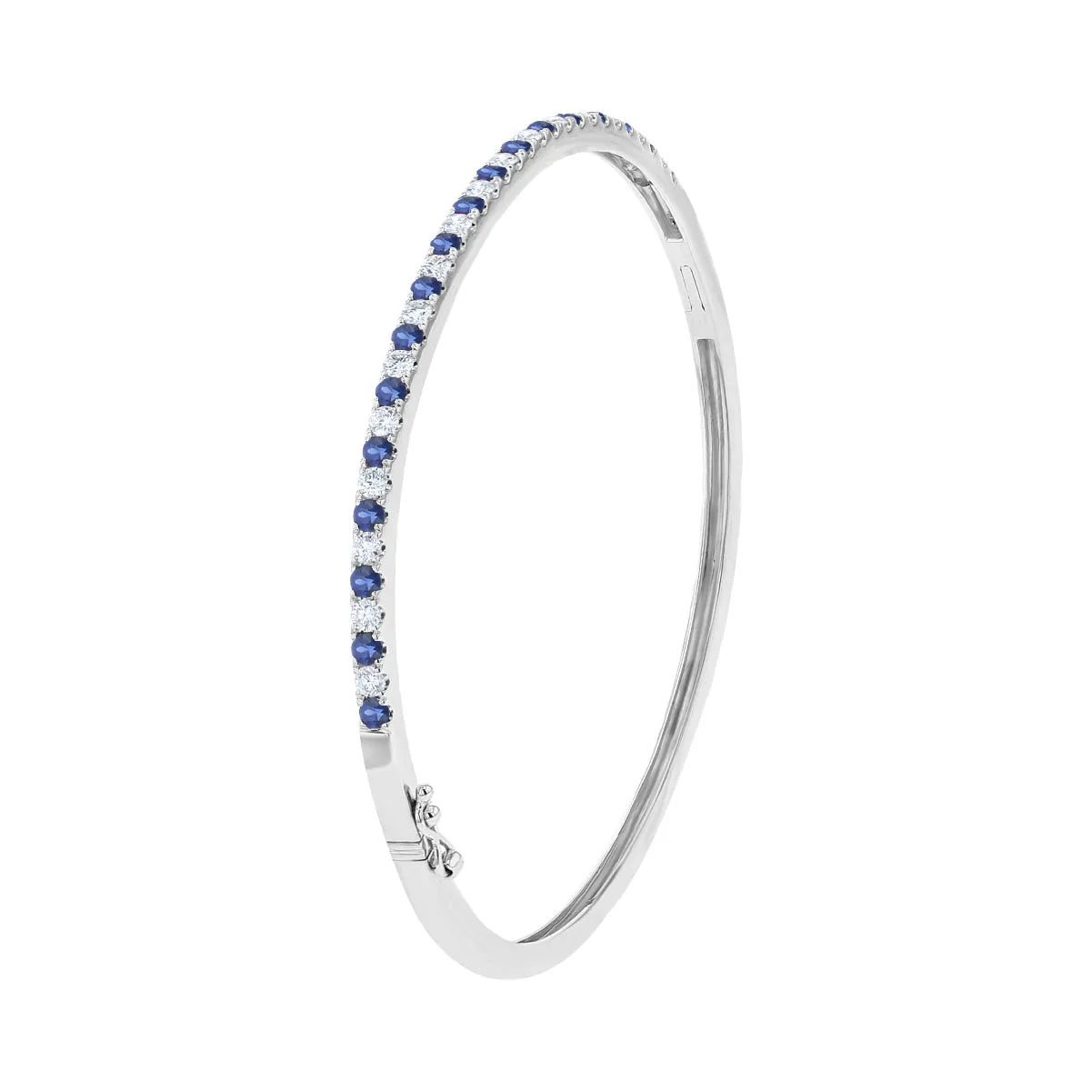Alternating Diamond And Sapphire Bangle