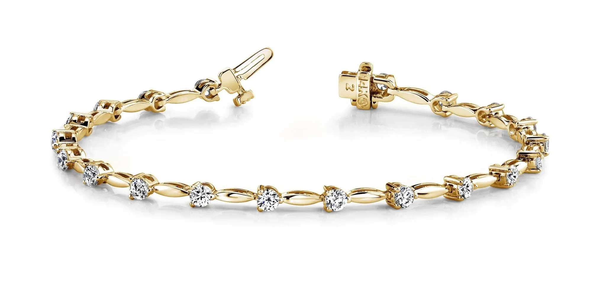 Alternating Diamond Drop Diamond Bracelet with 1.08 ct.(finished) 2.3mm