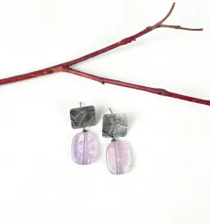 Amethyst and silver earrings
