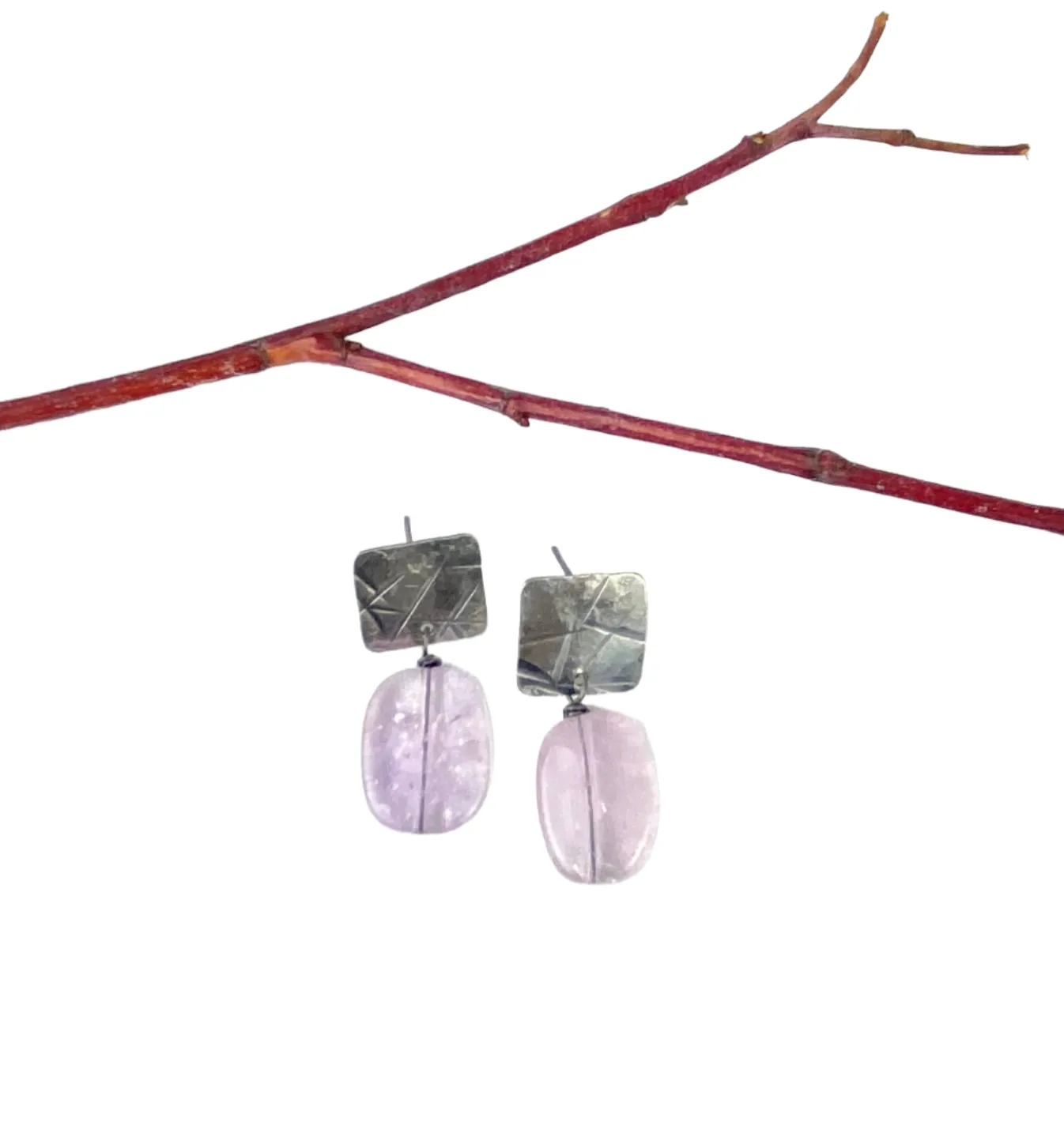 Amethyst and silver earrings