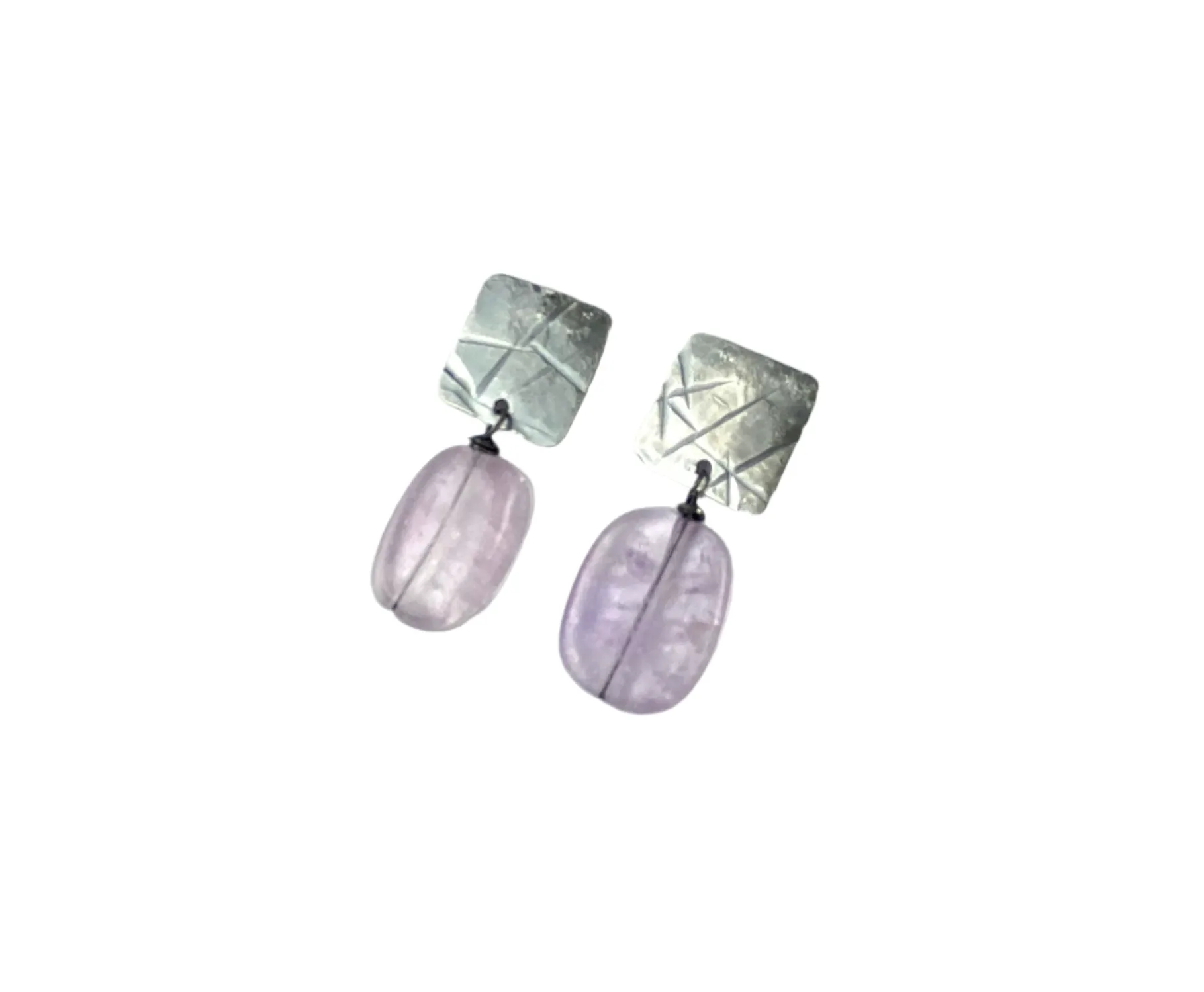 Amethyst and silver earrings