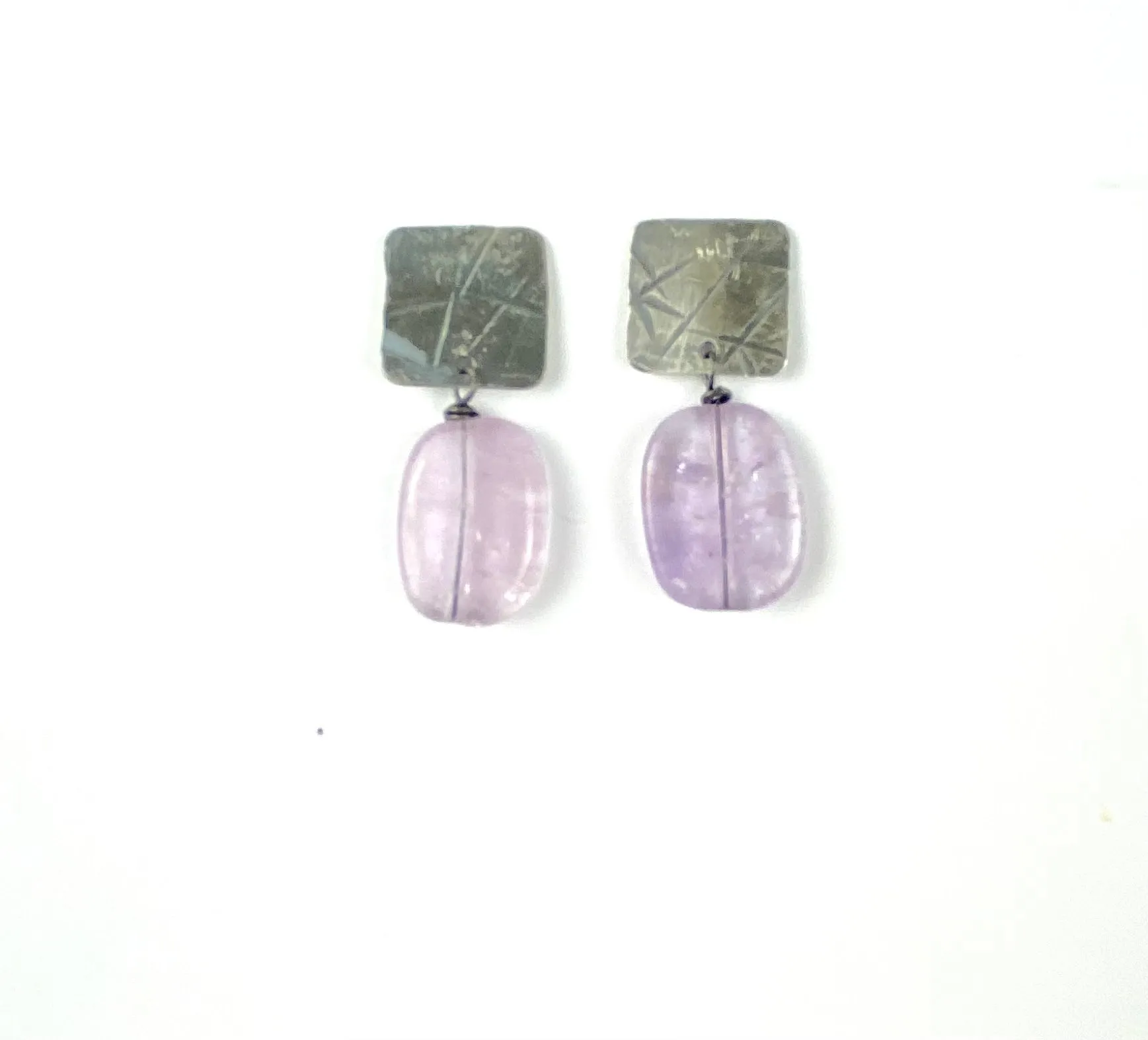 Amethyst and silver earrings