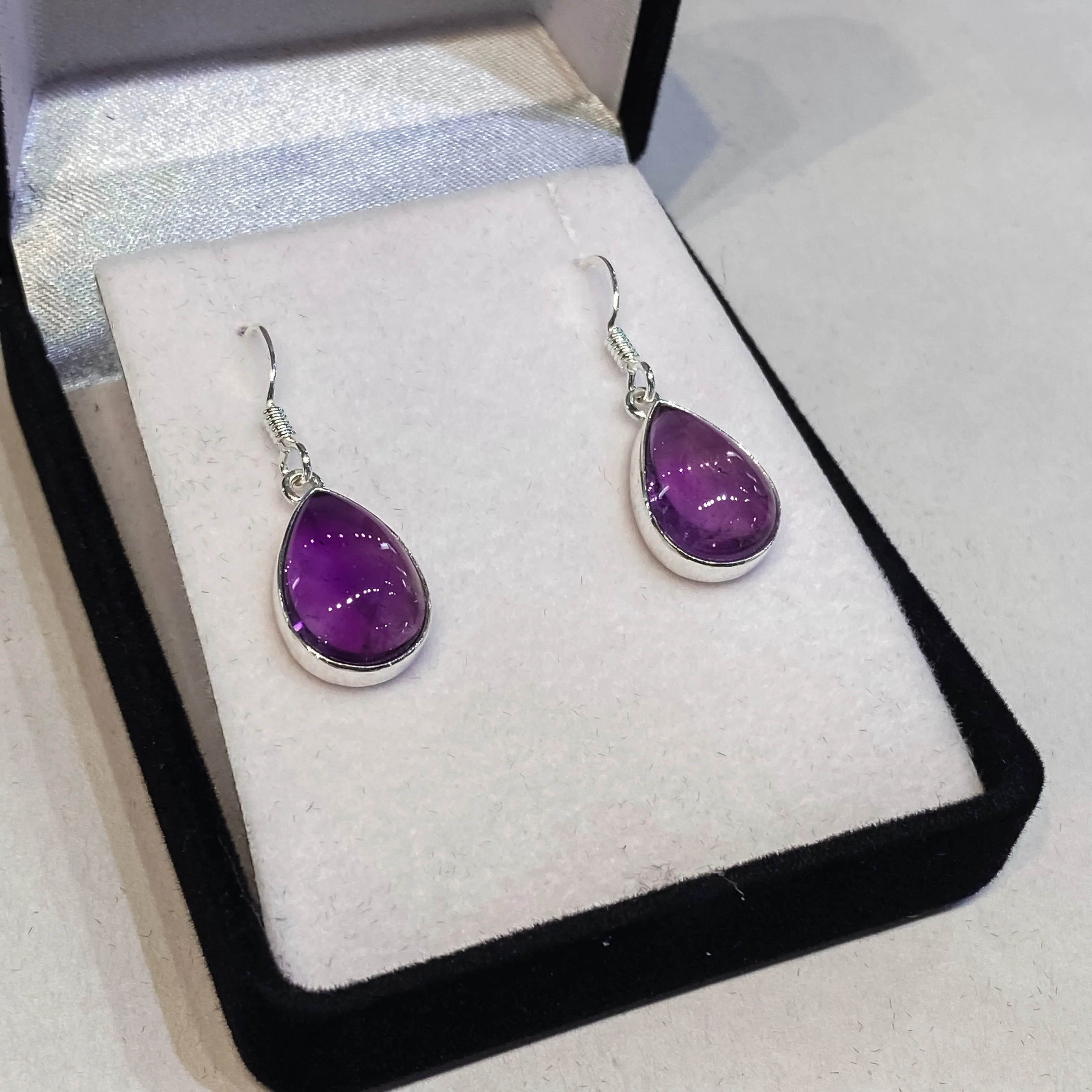 Amethyst Earrings - Teardrop