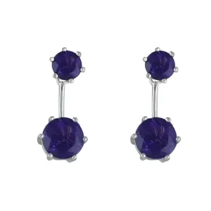 Amethyst Front/Back Earrings in Sterling Silver