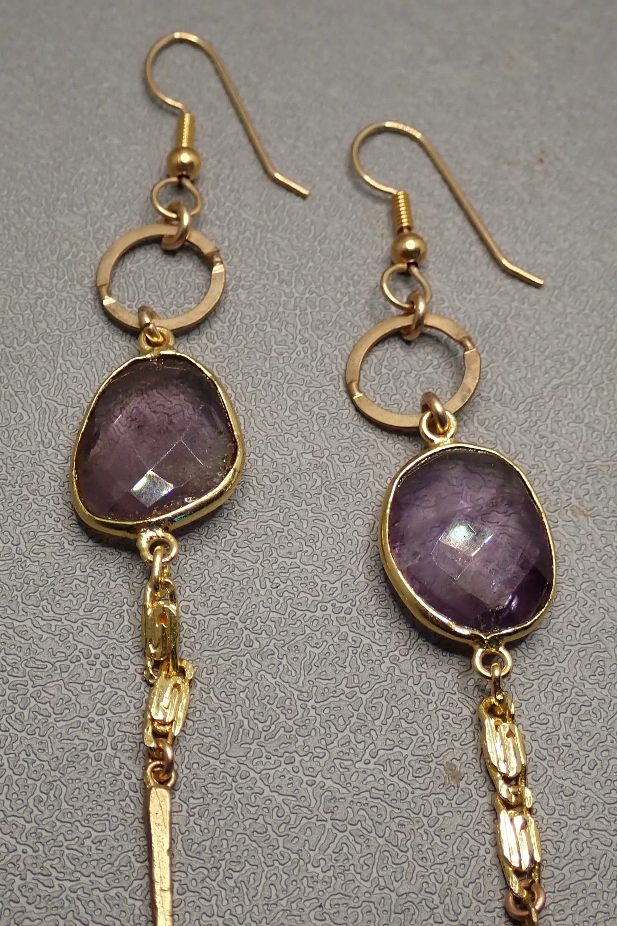 AMETHYST SPIKES EARRINGS