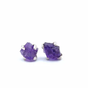 Amethyst Stud Earrings SS
