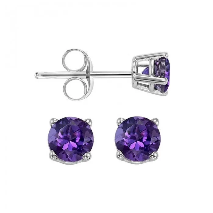 Amethyst Stud Earrings