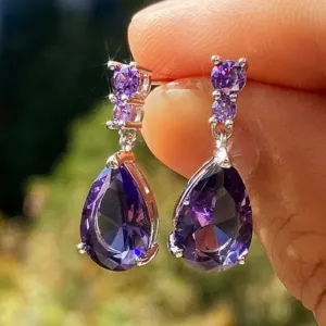 Amethyst Waterdrop Drop Earrings