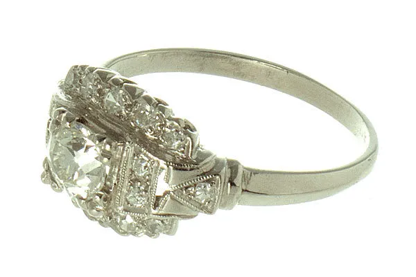 Antique Edwardian Platinum Diamond Ring