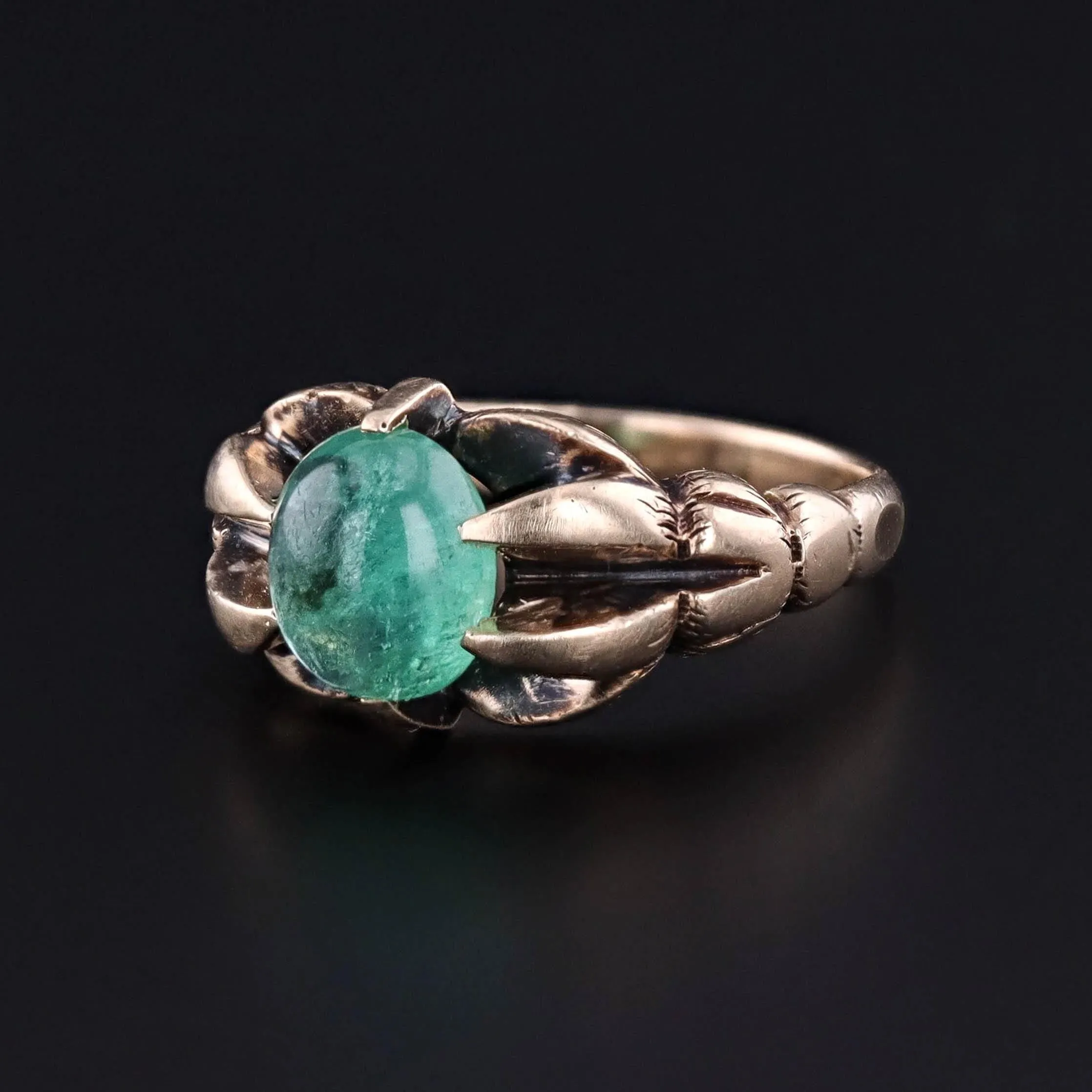 Antique Emerald Ring of 10k Gold