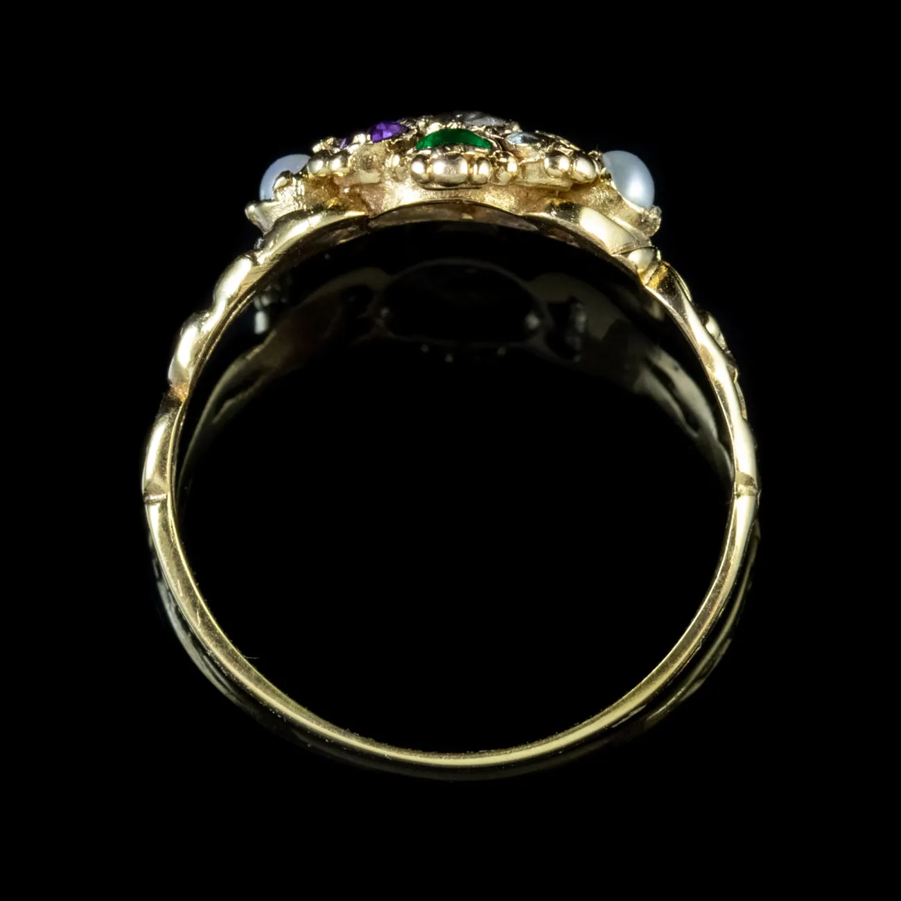 Antique Georgian Dearest Ring 18Ct Gold Circa 1830