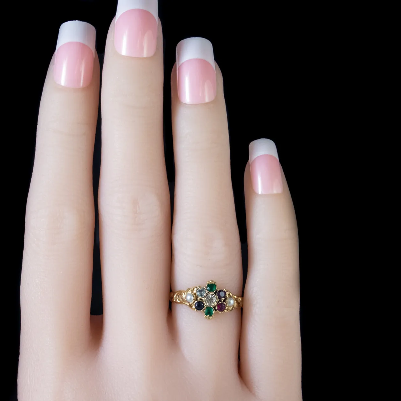Antique Georgian Dearest Ring 18Ct Gold Circa 1830