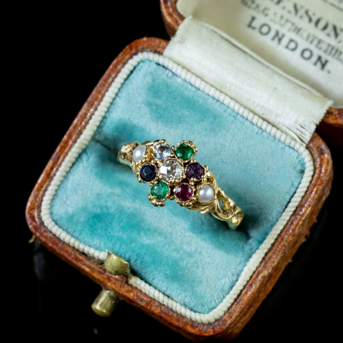 Antique Georgian Dearest Ring 18Ct Gold Circa 1830