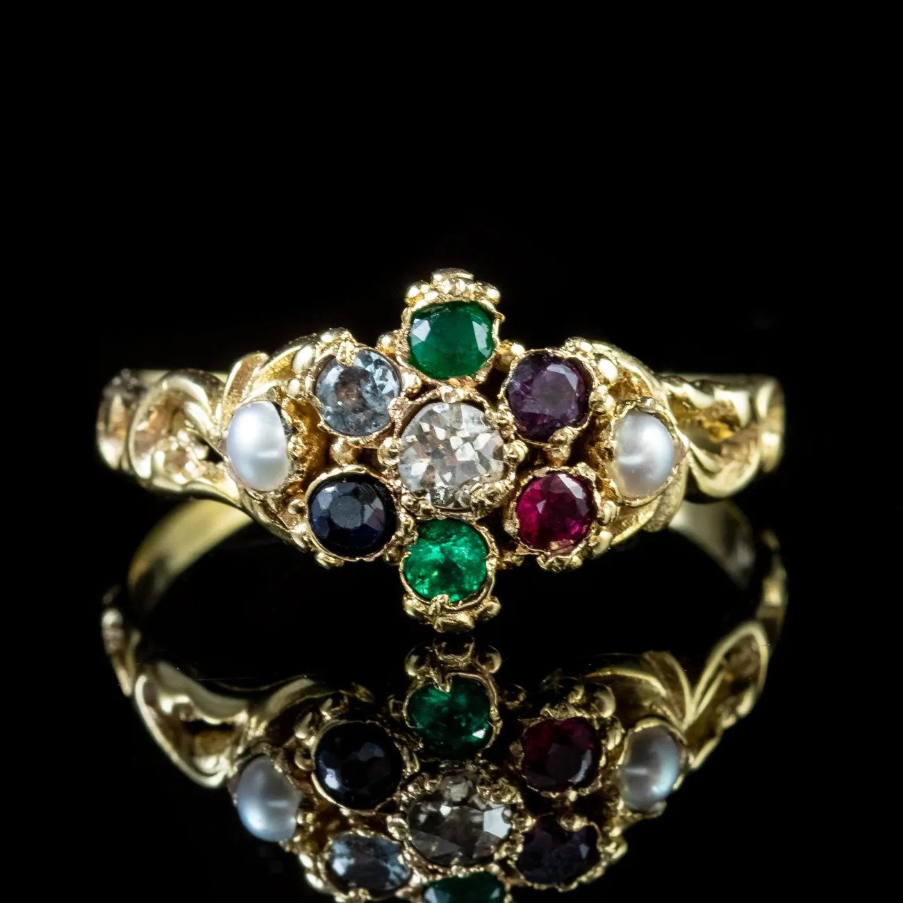 Antique Georgian Dearest Ring 18Ct Gold Circa 1830